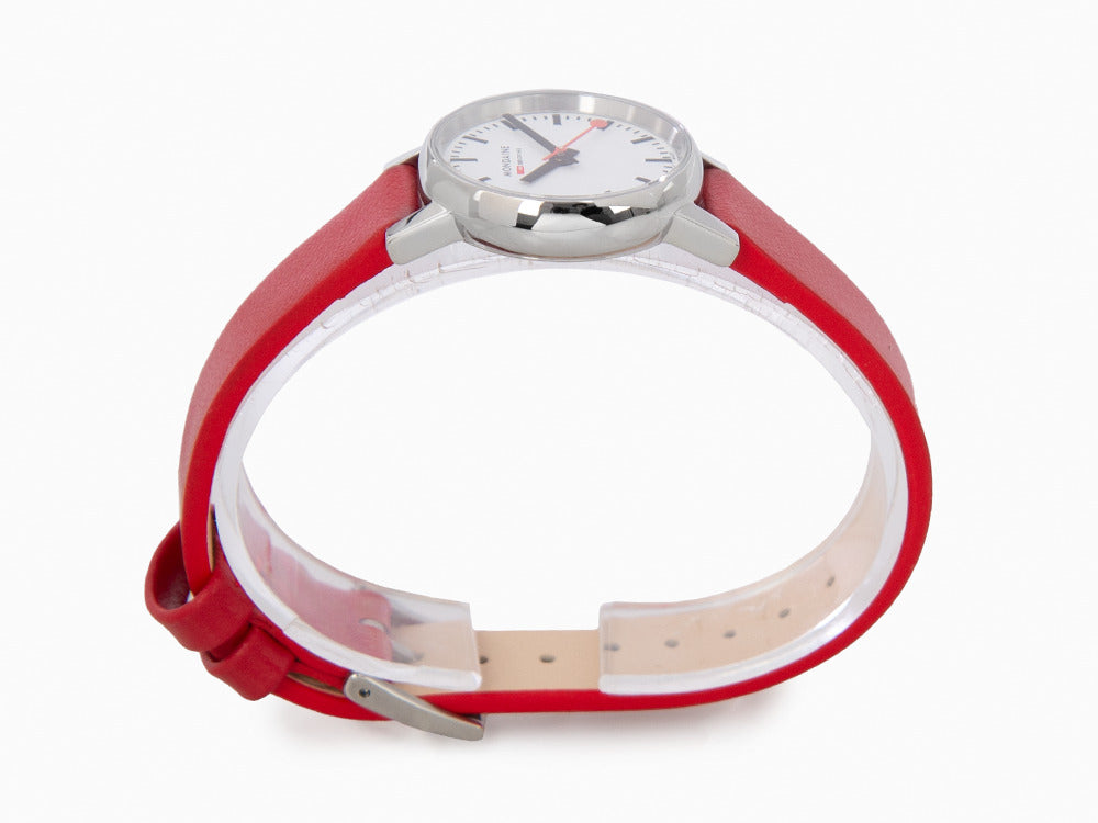 Mondaine SBB Evo2 Petite Quartz Uhr, Weiss, 26mm, Lederband, MSE.26110.LC