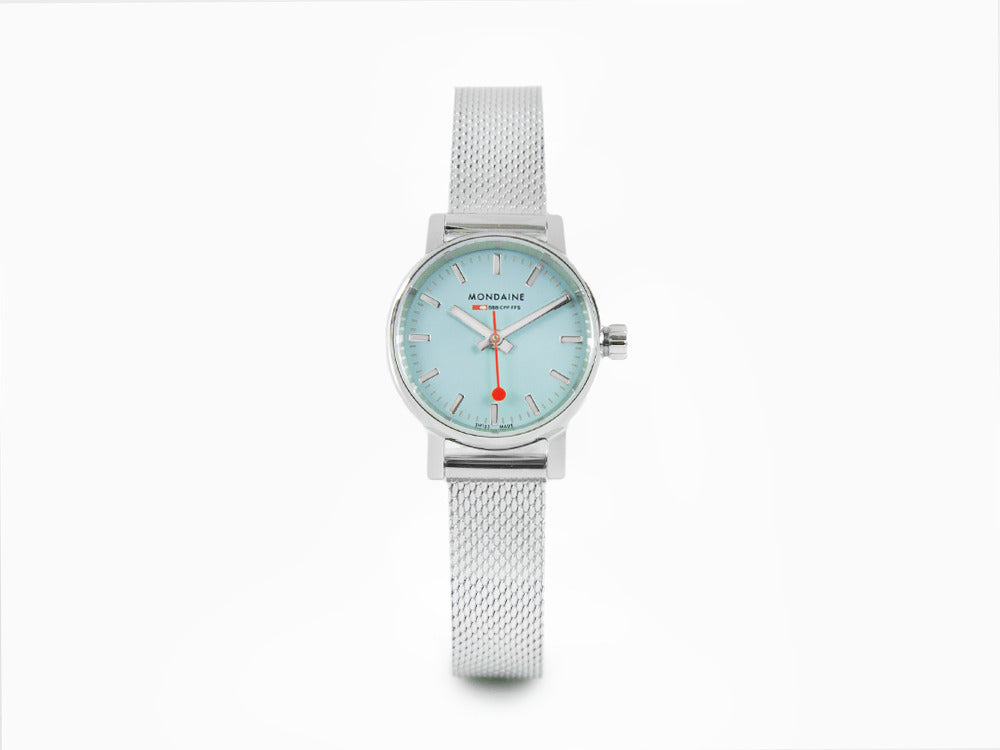 Mondaine SBB Evo2 Turquoise Lake Quartz Uhr, Blau, 26 mm, MSE.26140.SM