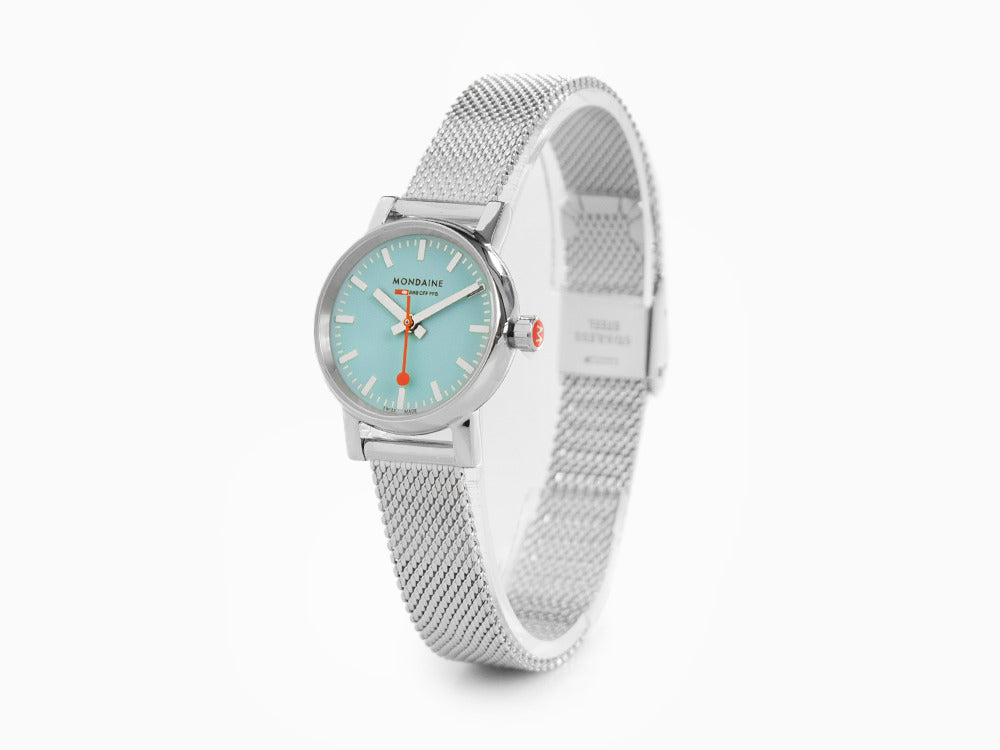 Mondaine SBB Evo2 Turquoise Lake Quartz Uhr, Blau, 26 mm, MSE.26140.SM