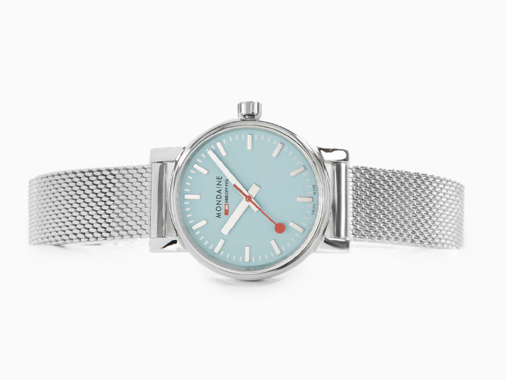 Mondaine SBB Evo2 Turquoise Lake Quartz Uhr, Blau, 26 mm, MSE.26140.SM