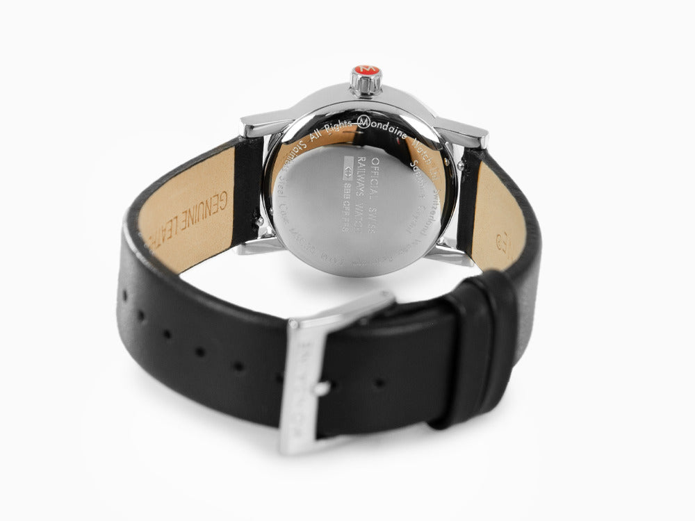 Mondaine SBB Evo2 Quartz Uhr, Weiss, 30mm, Lederband, MSE.30110.LB