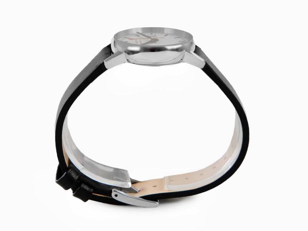 Mondaine SBB Evo2 Quartz Uhr, Weiss, 30mm, Tag, Lederband, MSE.30210.LB