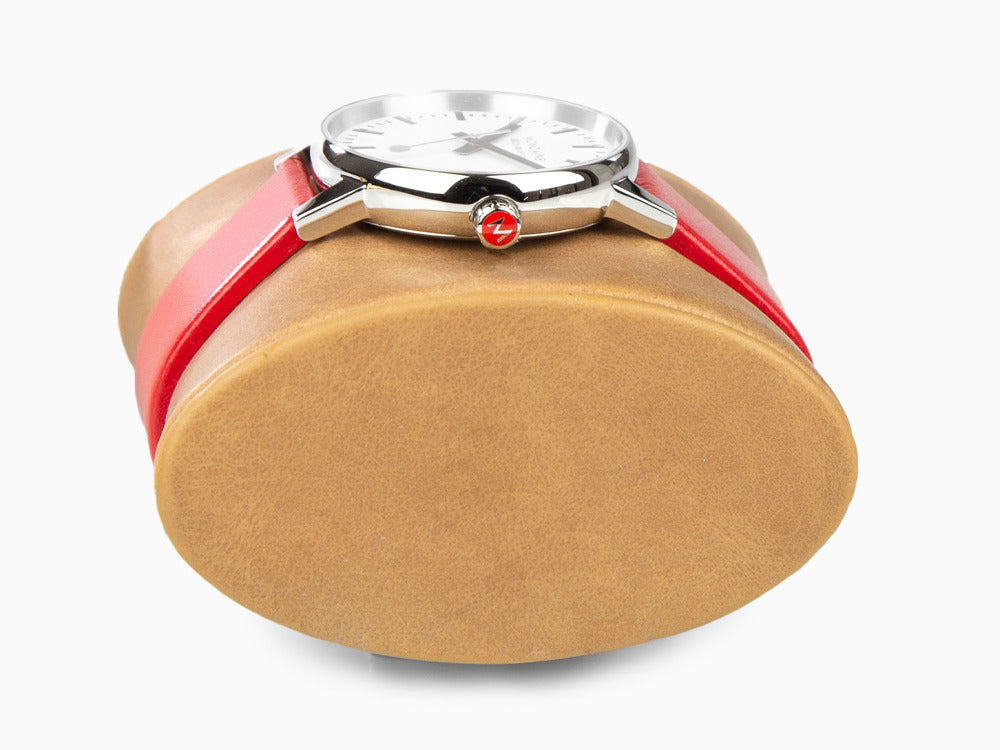 Mondaine SBB Evo2 Quartz Uhr, Weiss, 35 mm, Lederband, MSE.35110.LC