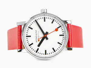 Mondaine SBB Evo2 Quartz Uhr, Weiss, 35 mm, Lederband, MSE.35110.LC