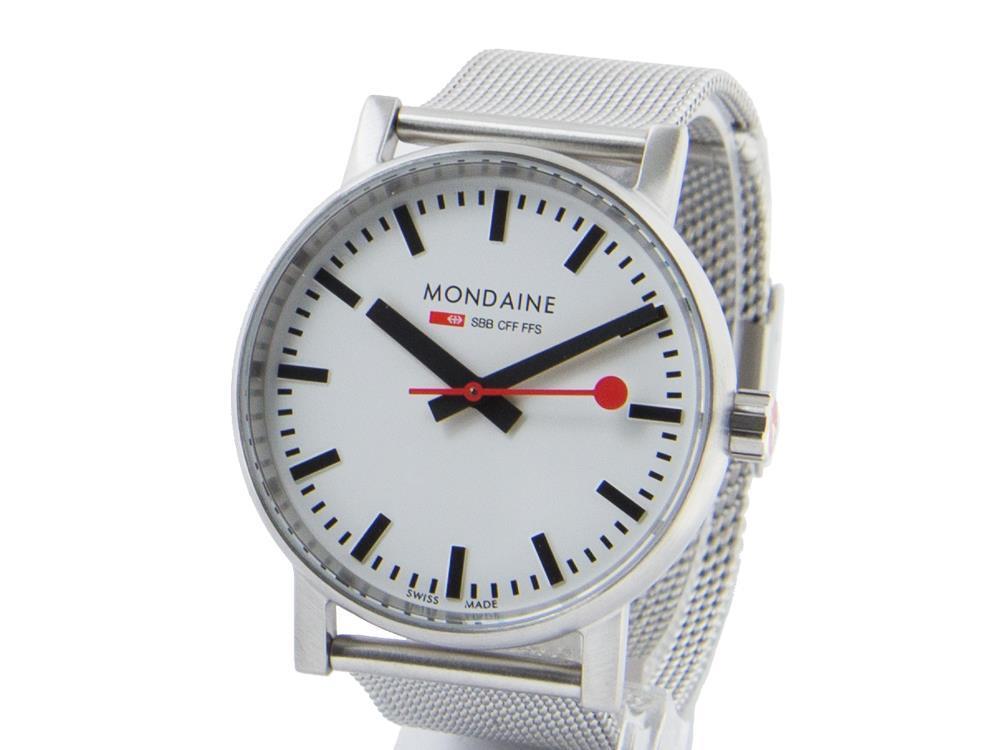 Mondaine SBB Evo2 Quartz Uhr, Weiss, Milanaise Stahlband, MSE.35110.SM