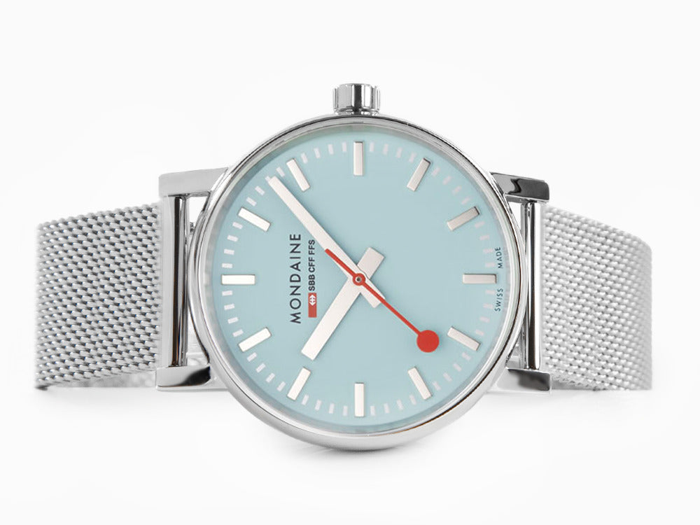 Mondaine SBB Evo2 Turquoise Lake Quartz Uhr, Blau, 35 mm, MSE.35140.SM