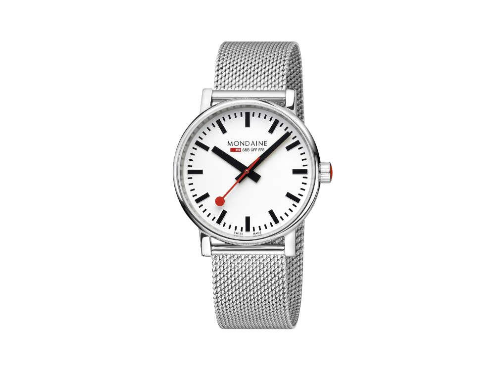Mondaine SBB Evo2 Quartz Uhr, Weiss, 40 mm, MSE.40110.SM