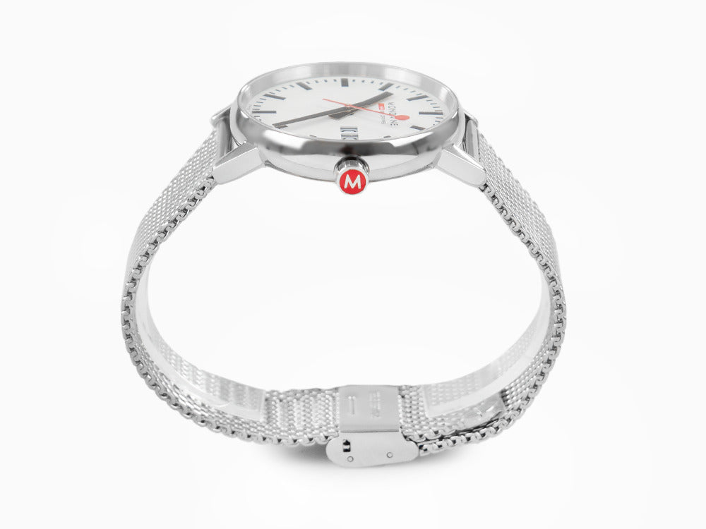 Mondaine SBB Evo2 Big Quartz Uhr, Weiss, 40 mm, Tag, MSE.40210.SM