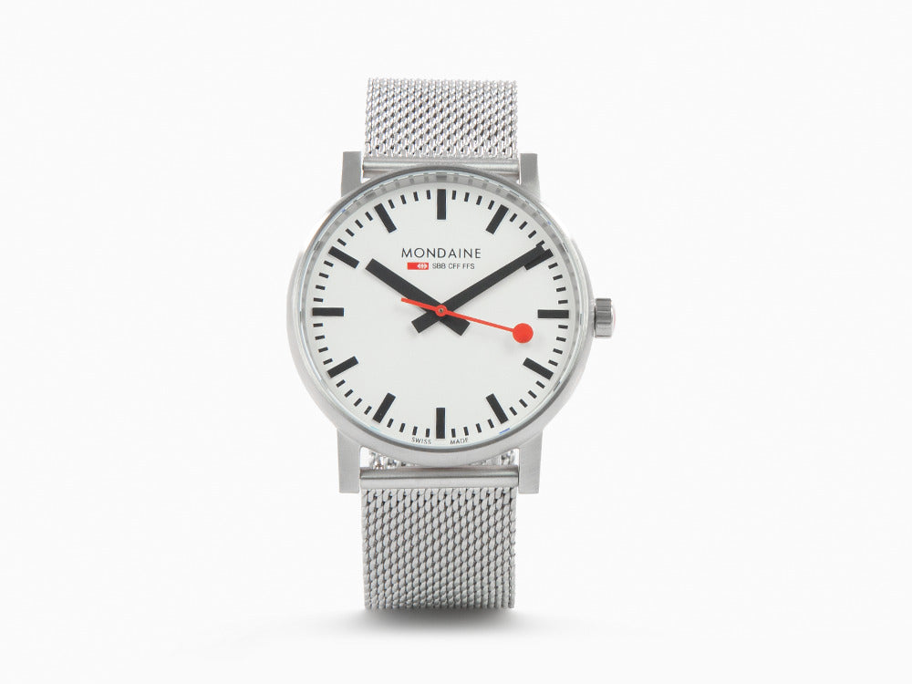 Mondaine SBB Evo Quartz Uhr, Weiss, 43 mm MSE.43110.SJ