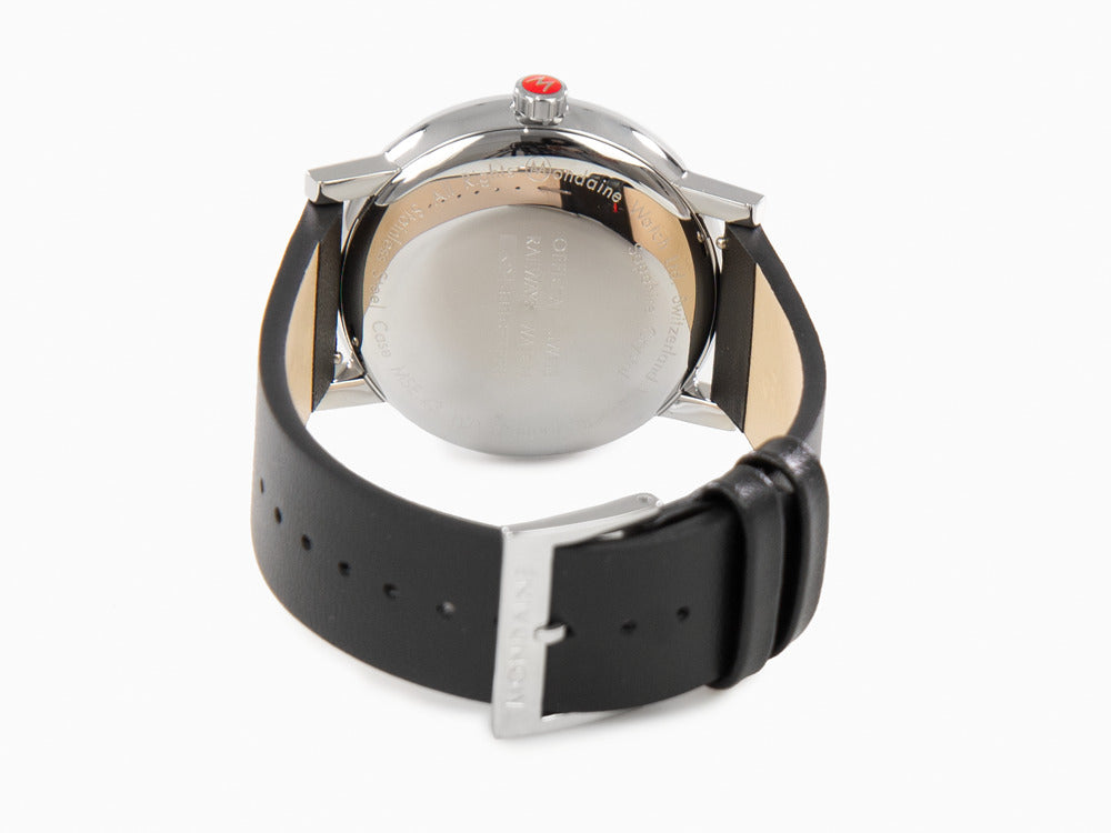 Mondaine SBB Evo Quartz Uhr, Polierter Edelstahl, Schwarz, 43 mm MSE.43120.LB