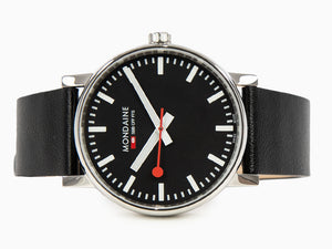 Mondaine SBB Evo Quartz Uhr, Polierter Edelstahl, Schwarz, 43 mm MSE.43120.LB