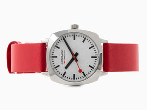 Mondaine Cushion Quartz Uhr, Weiss, 31 mm, Lederband, MSL.31110.LCV