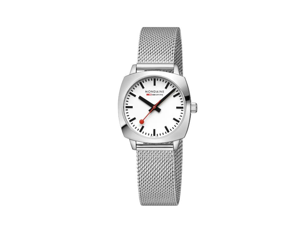 Mondaine Cushion Quartz Uhr, Weiss, 31 mm, MSL.31110.SM