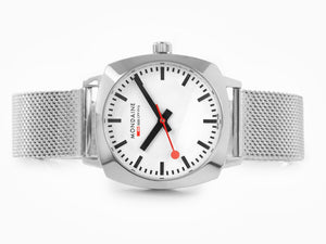 Mondaine Cushion Quartz Uhr, Weiss, 31 mm, MSL.31110.SM