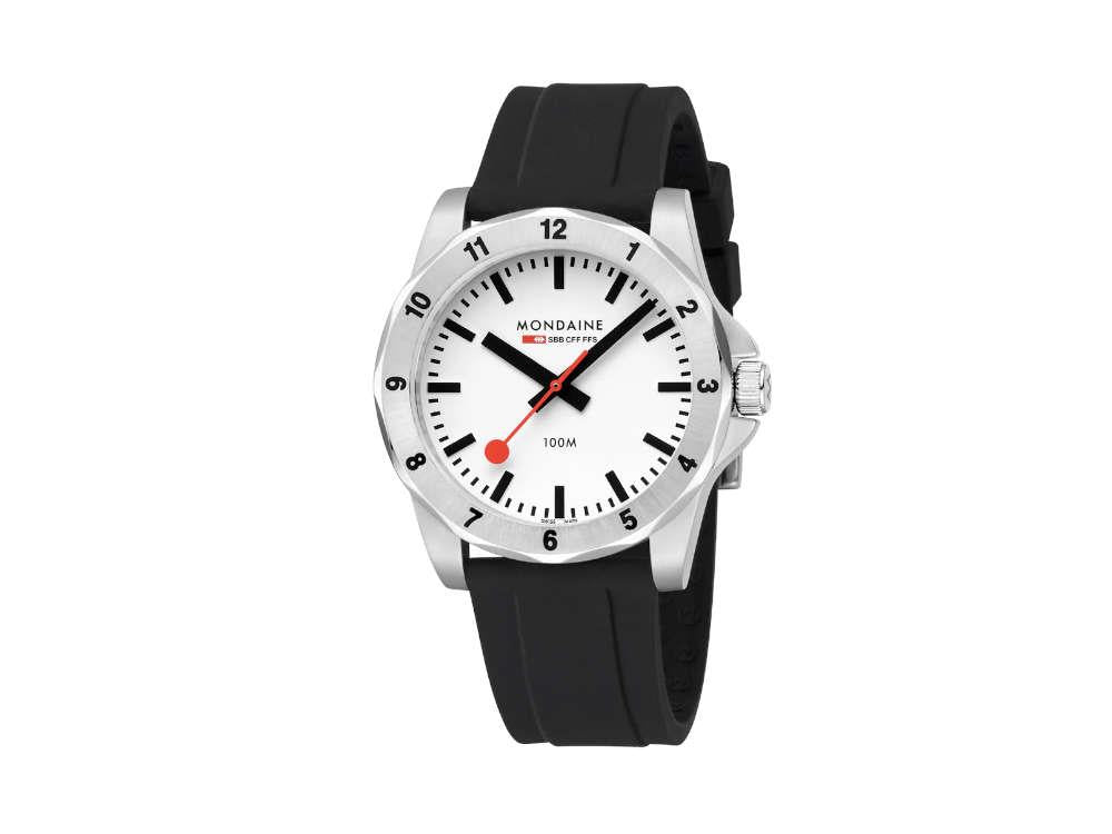 Mondaine Numeri Quartz Uhr, Weiss, 42 mm, MSN.4211B.RB