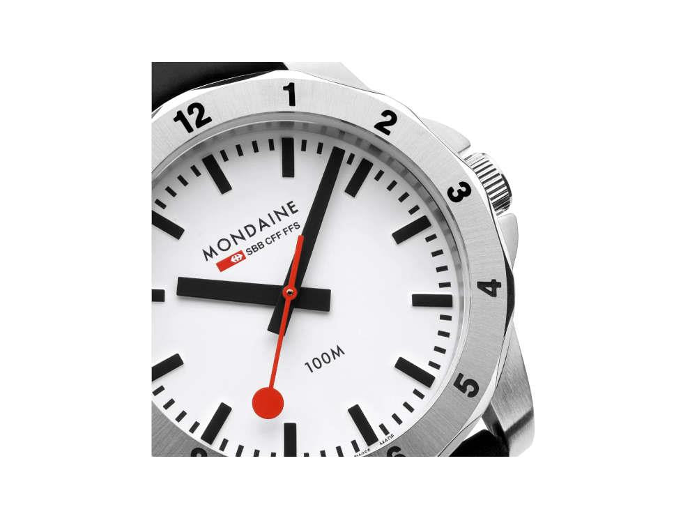 Mondaine Numeri Quartz Uhr, Weiss, 42 mm, MSN.4211B.RB