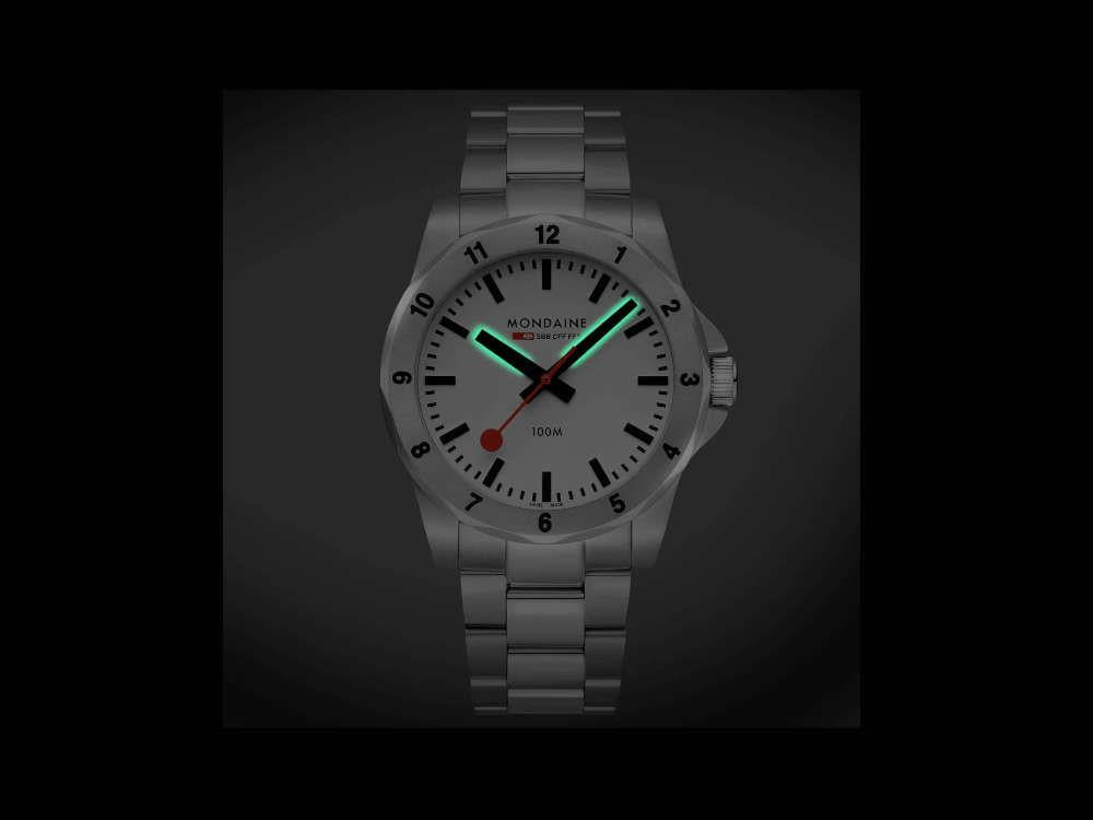 Mondaine Numeri Quartz Uhr, Weiss, 42 mm, MSN.4211B.SK