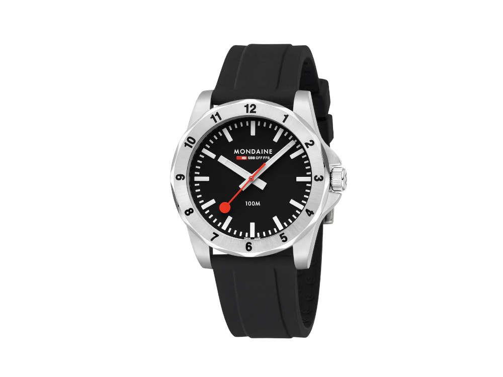 Mondaine Numeri Quartz Uhr, Schwarz, 42 mm, MSN.42120.RB