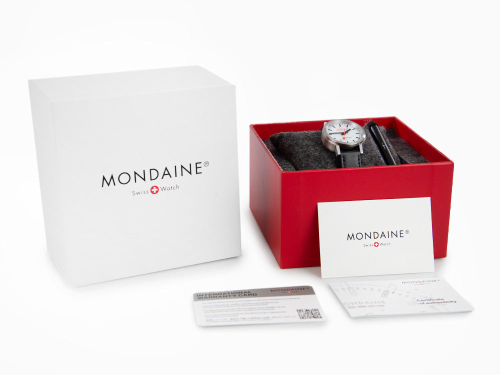 Mondaine SBB Stop2go Quartz Uhr, Weiss, 34 mm, 3 atm, MST.3401B.LBV.SET