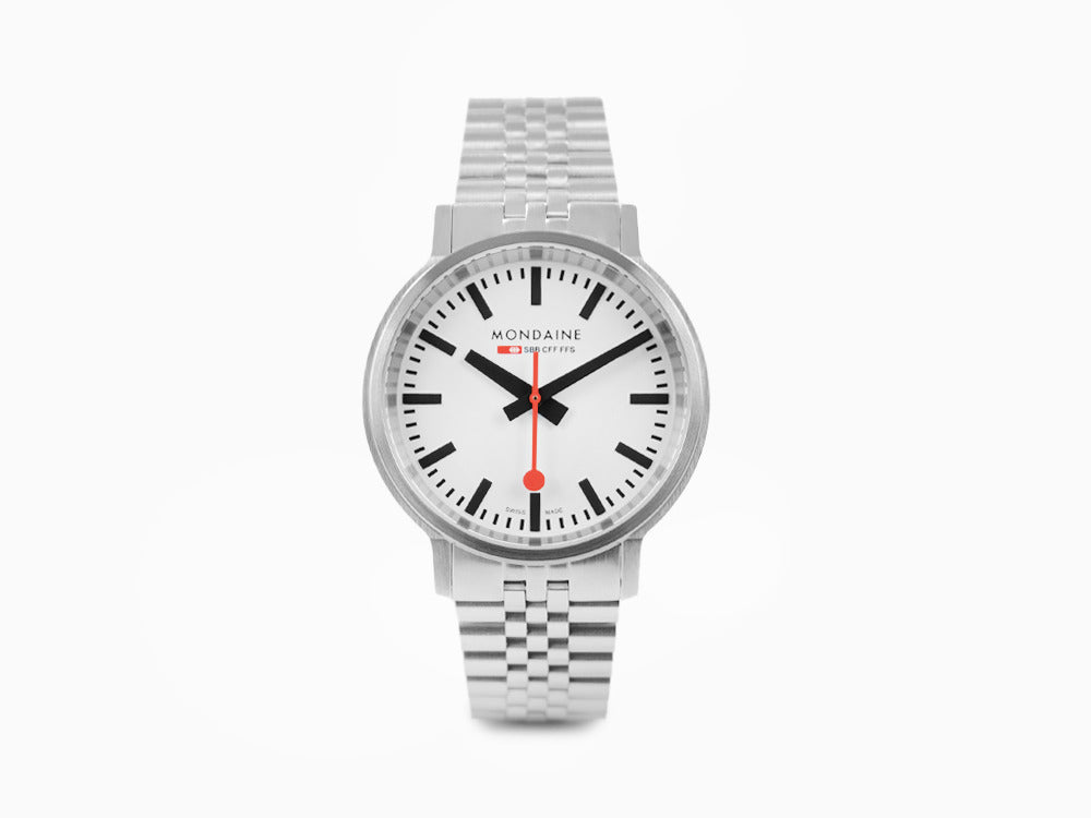 Mondaine SBB Stop2go Quartz Uhr, Weiss, 41 mm, 3 atm, MST.4101B.SJ.2SE