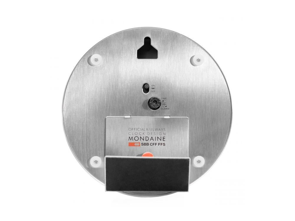 Mondaine Tischuhr Clocks Quartz Uhr, Stahl, Weiss, 12,5cm, A997.MCAL.16SBB