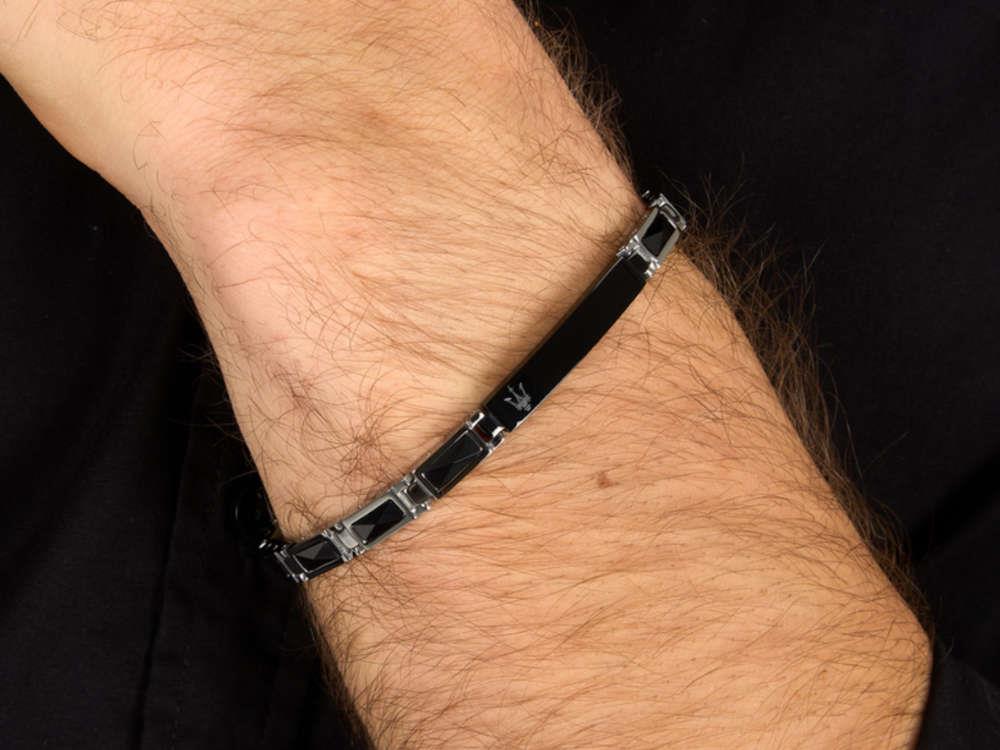 Maserati Gioielli Ceramic Armband, Stahl, Schwarz, JM226ATZ79