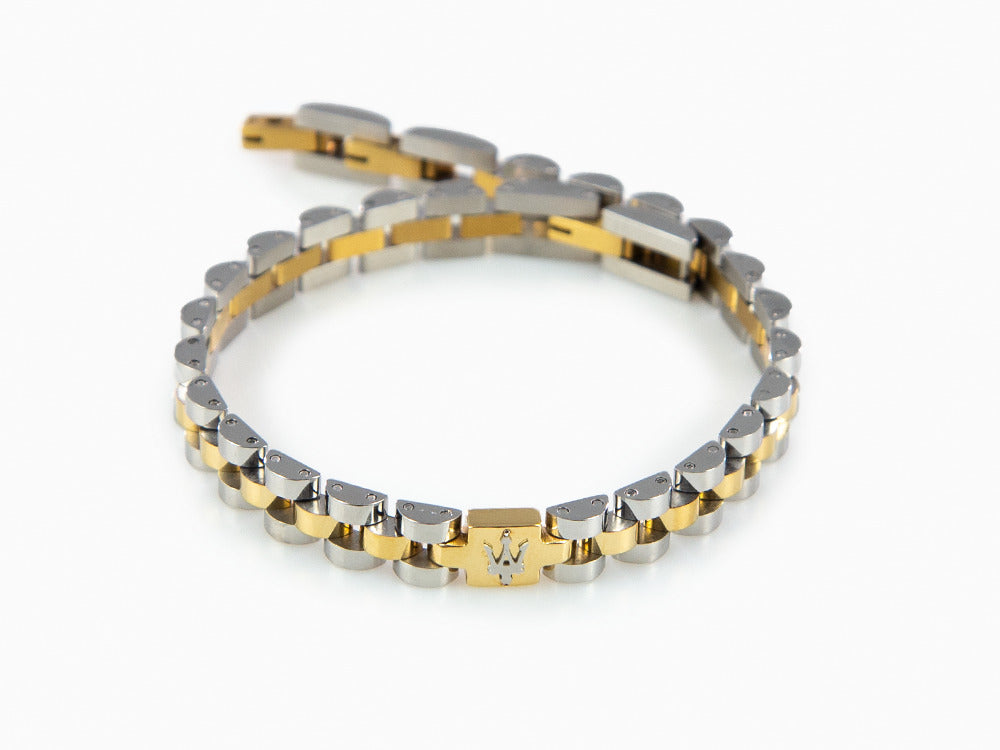 Maserati Gioielli Armband, Edelstahl, Silber und Gold, Vergoldet, JM320AST09