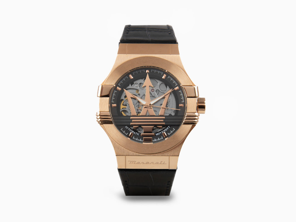 Maserati Potenza Automatik Uhr, PVD Rose Gold, Schwarz, 42 mm, R8821108039