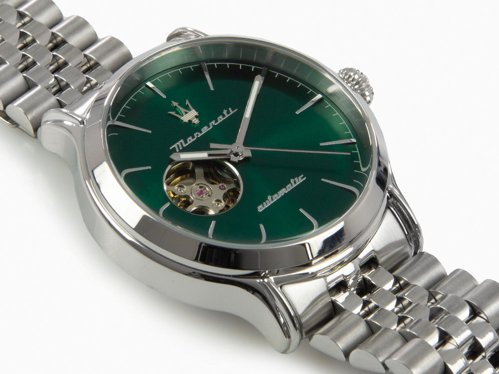 Maserati Epoca Automatik Uhr, Grün, 42 mm, Mineral Glas 