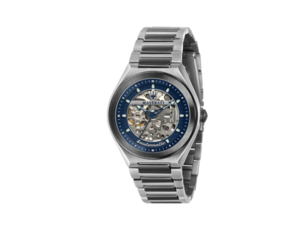 Maserati Triconic Automatik Uhr, Blau, 40 mm, Mineral Glas, R8823139003