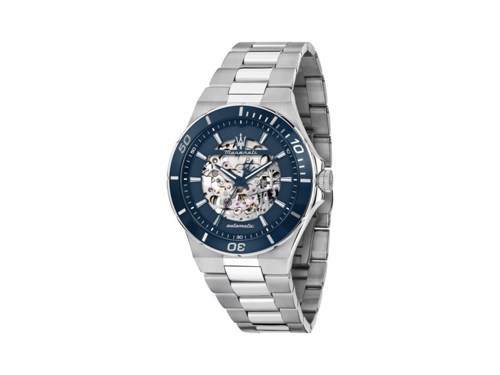 Maserati Sfida Automatik Uhr, Blau, 41 mm, Mineral Glas, R8823140019