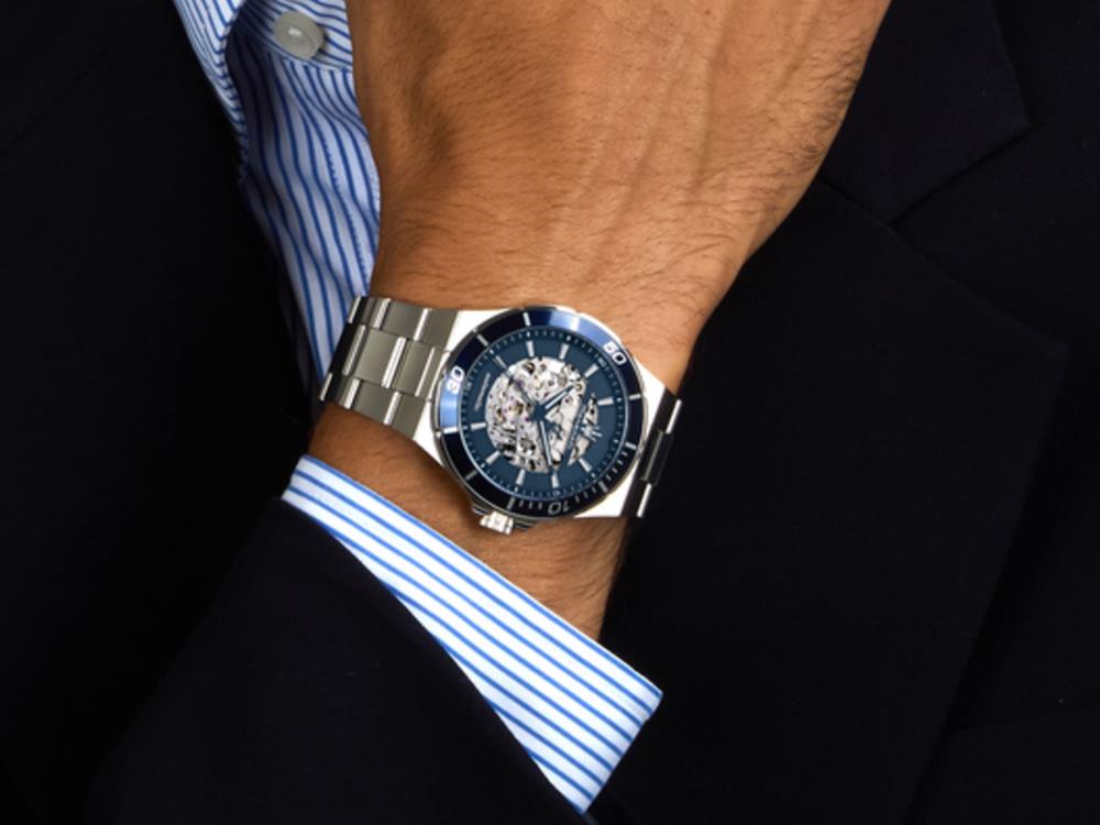 Maserati Sfida Automatik Uhr, Blau, 41 mm, Mineral Glas, R8823140019