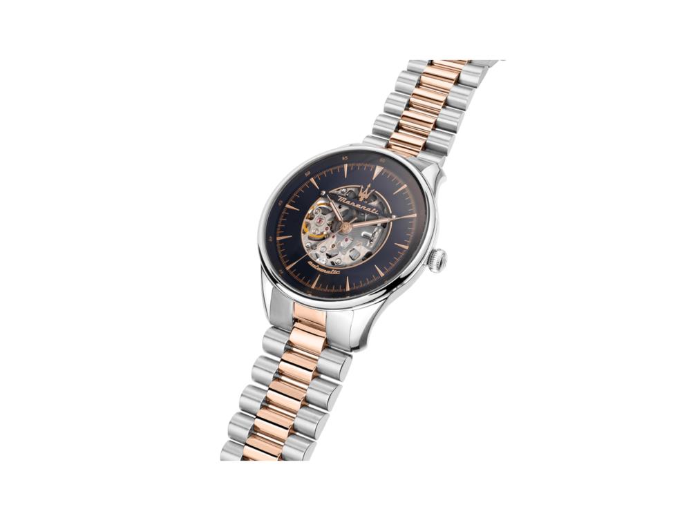 Maserati Tradizione Automatik Uhr, PVD Rose Gold, Blau, 45 mm, R8823146001