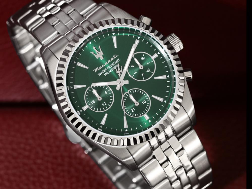 Maserati Competizione Quartz Uhr, Grün, 41 mm, Mineral Glas R8853100052