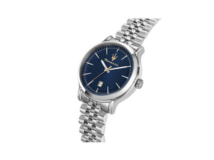 Maserati Epoca Quartz Uhr, Blau, 42 mm, Mineral Glas, R8853118021