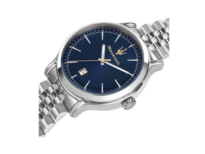 Maserati Epoca Quartz Uhr, Blau, 42 mm, Mineral Glas, R8853118021