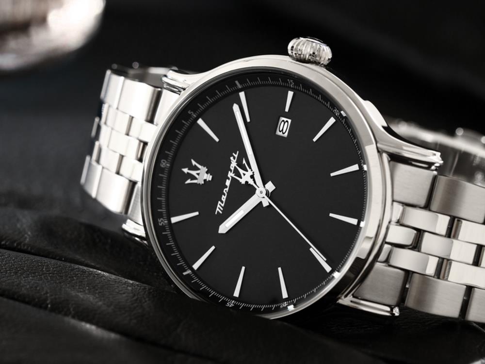 Maserati Epoca Slim Quartz Uhr, Schwarz, 40 mm, Mineral Glas, R8853118030