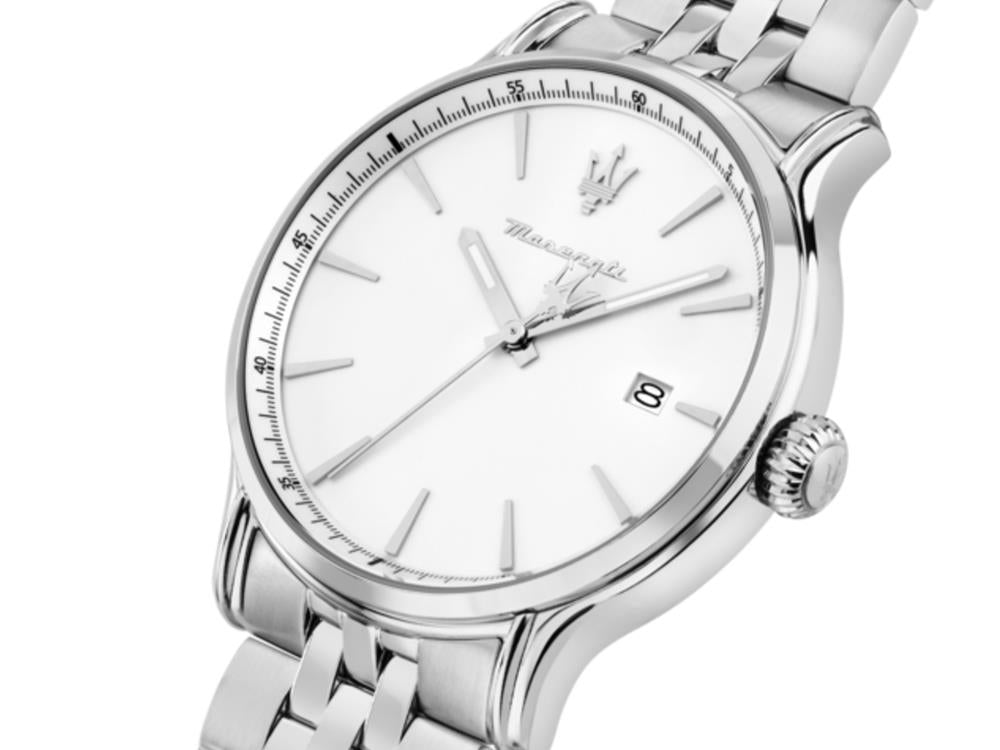Maserati Epoca Slim Quartz Uhr, Weiss, 40 mm, Mineral Glas, R8853118032