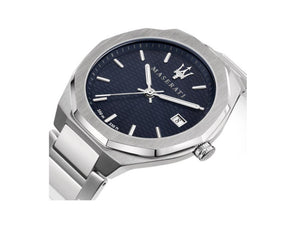 Maserati Stile Quartz Uhr, Blau, 42 mm, Mineral Glas R8853142006