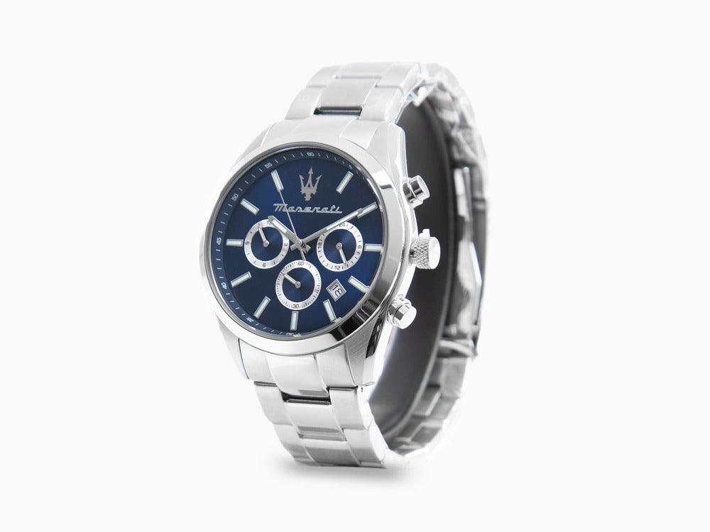 Maserati Attrazione Quartz Uhr, Blau, 43 mm, Mineral Glas, R8853151005