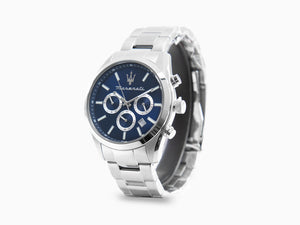 Maserati Attrazione Quartz Uhr, Blau, 43 mm, Mineral Glas 