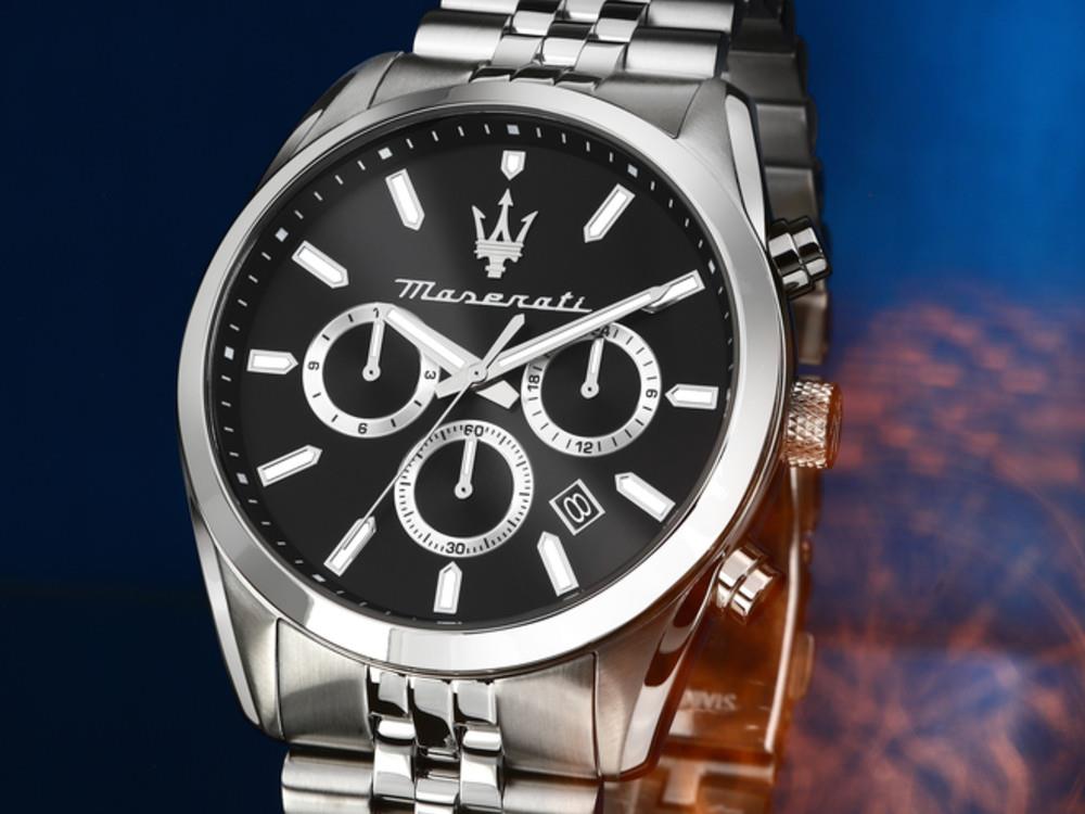 Maserati Attrazione Quartz Uhr, Schwarz, 43 mm, Mineral Glas, R8853151022