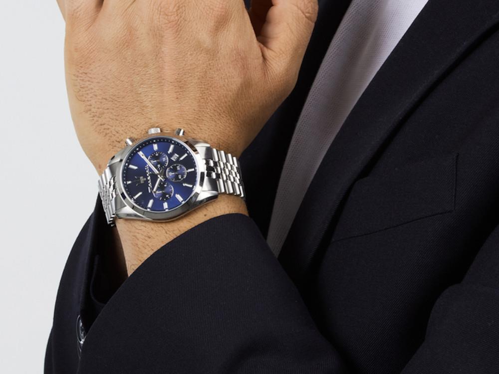 Maserati Attrazione Quartz Uhr, Blau, 43 mm, Mineral Glas, R8853151025