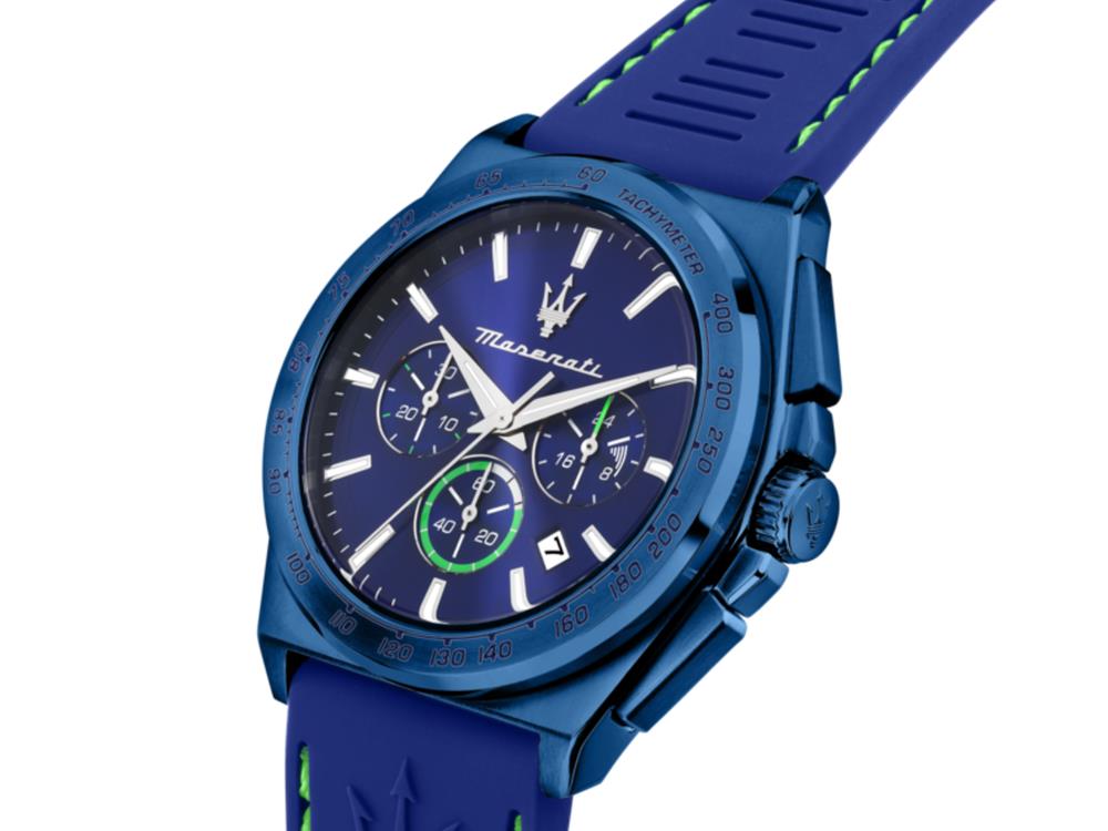 Maserati Velocitá Quartz Uhr, Blau, 43 mm, R8871606007