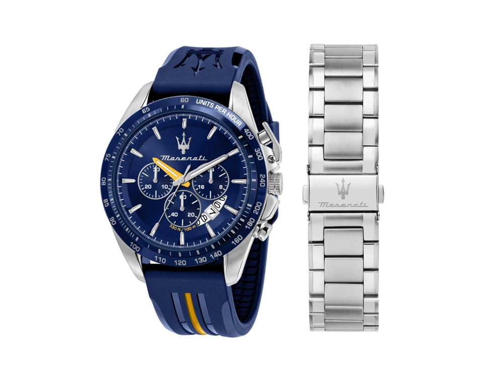 Maserati Modena Edition Quartz Uhr, Blau, 45 mm, Mineral Glas R8871612039