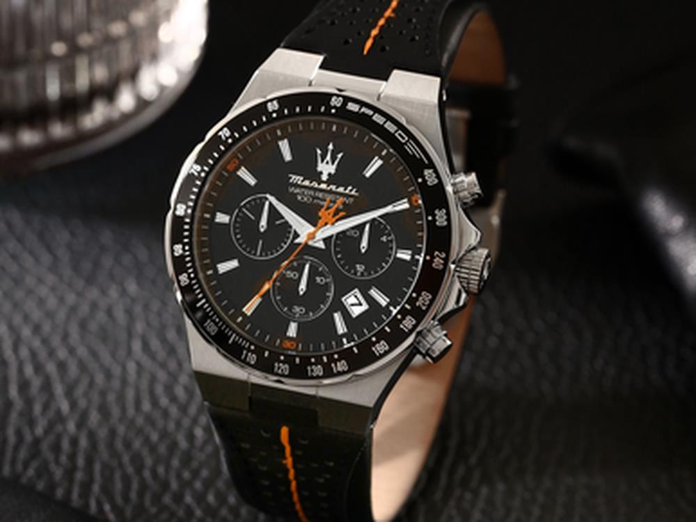Maserati Sfida Quartz Uhr, Schwarz, 41 mm, Mineral Glas, R8871640008