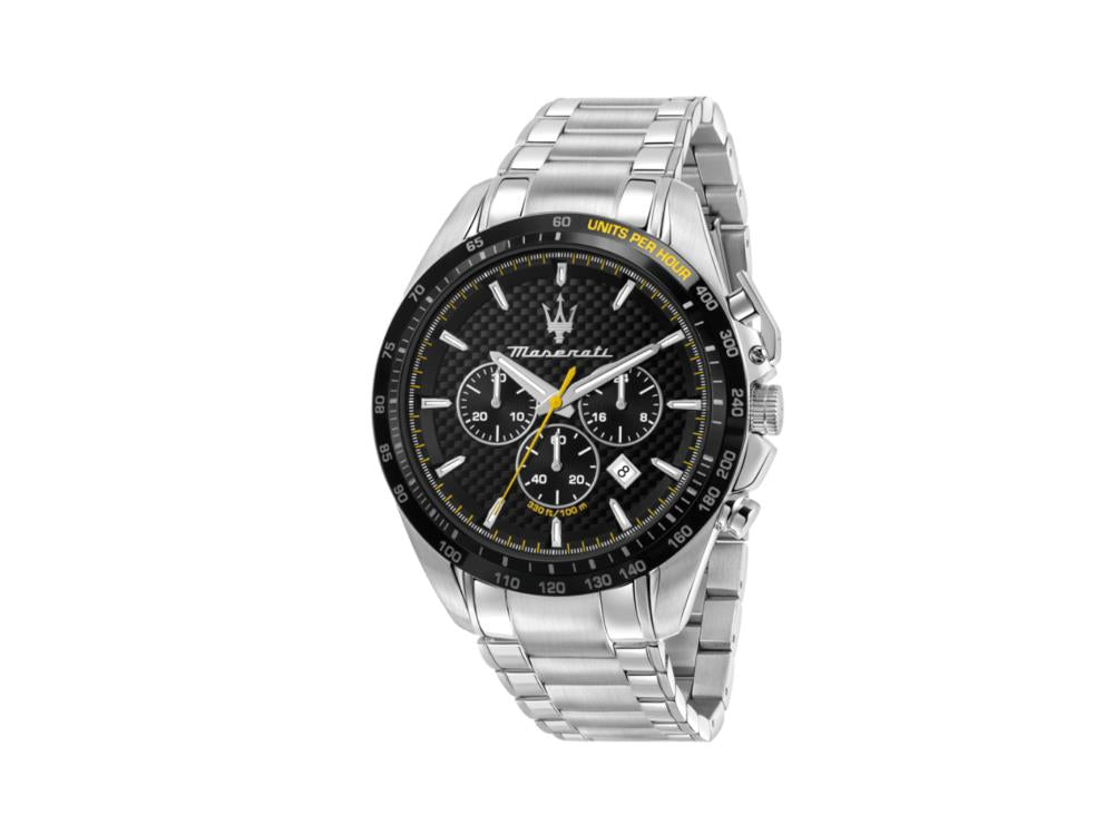 Maserati Traguardo Quartz Uhr, Schwarz, 45 mm, Mineral Glas, R8873612042