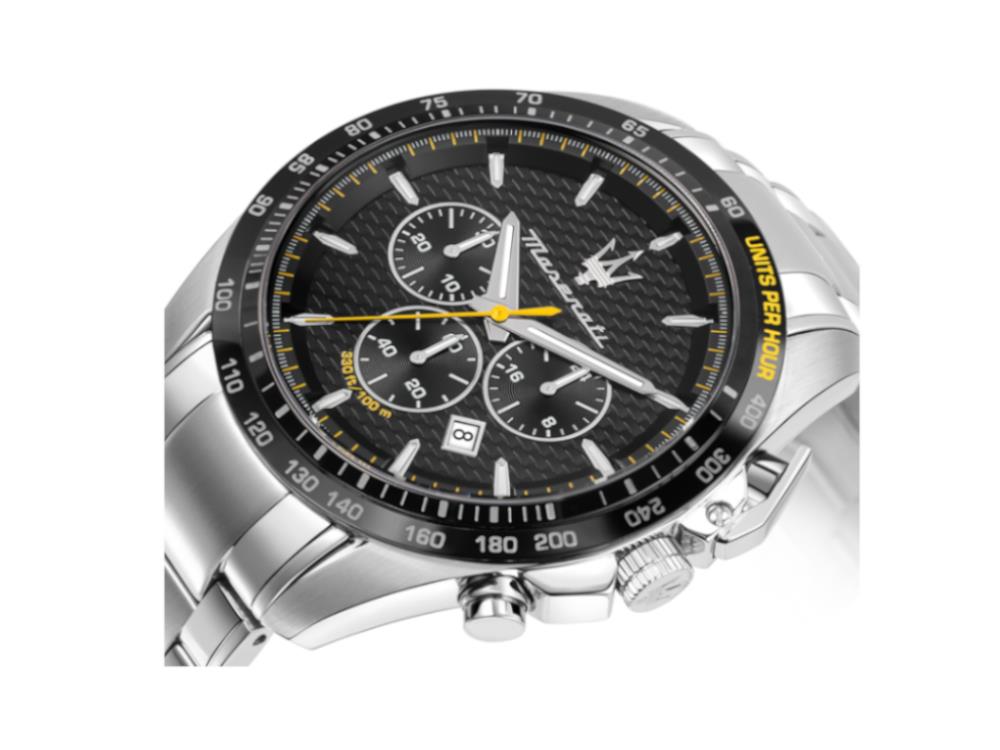 Maserati Traguardo Quartz Uhr, Schwarz, 45 mm, Mineral Glas, R8873612042