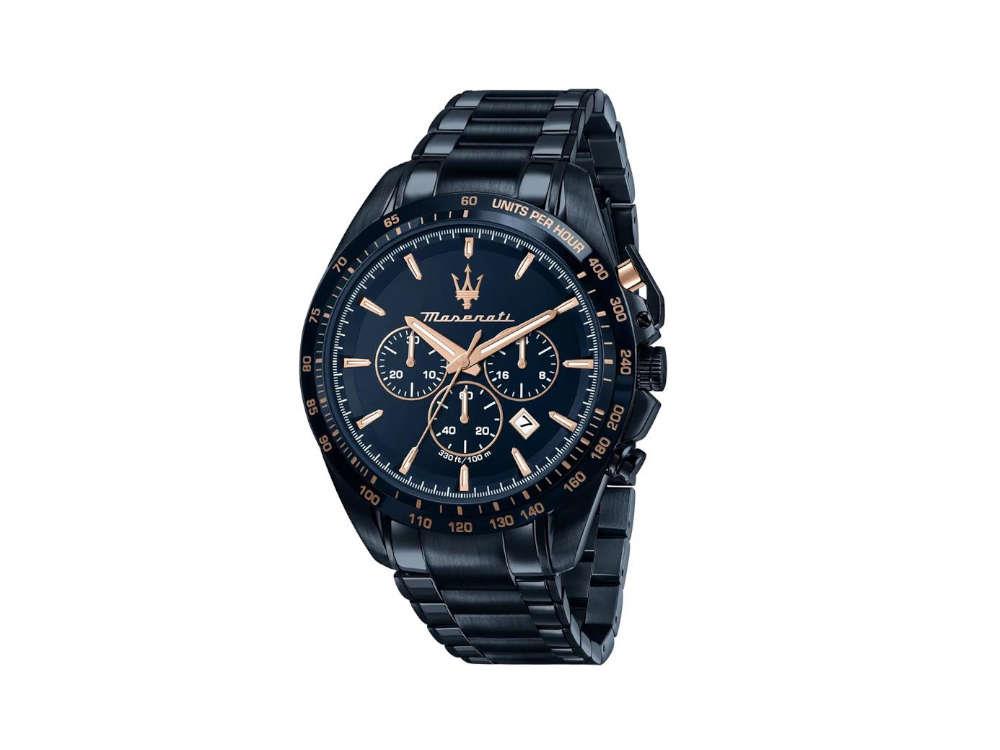 Maserati Traguardo Quartz Uhr, PVD, Blau, 45 mm, R8873612054