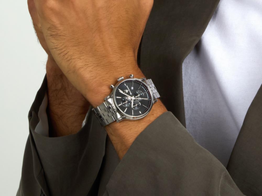 Maserati Epoca Slim Quartz Uhr, Schwarz, 40 mm, Mineral Glas, R8873618037